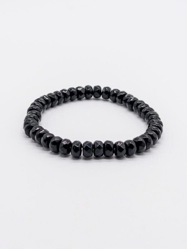 black obsidian faceted bracelet
