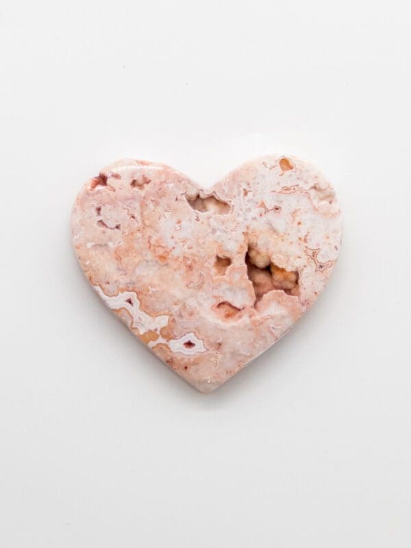 pink crazy lace agate heart