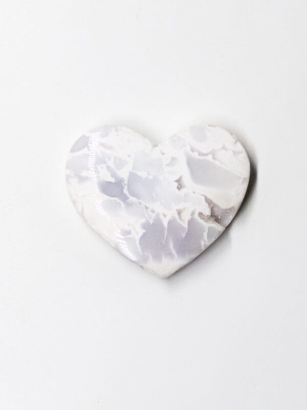 White Snow agate heart