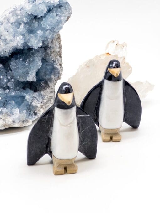 onikso pingvinų drožyba