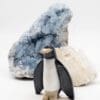 kristály pingvin faragás ónix