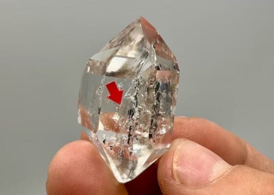 Herkimer diamond Enhydro crystal