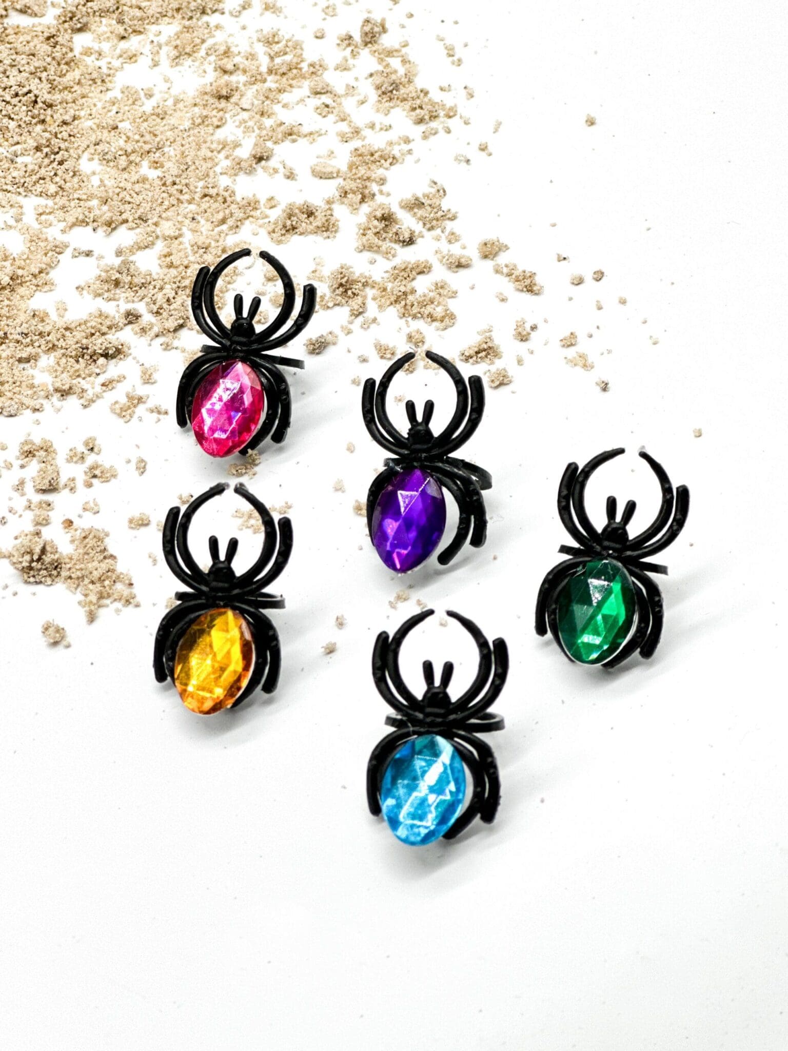 Spider Rings with Acrylic Jewel